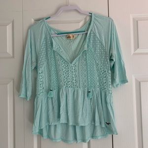 Flowy Hollister Top with Tassels